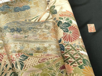 平和屋着物■豪華黒留袖　作家物　花文箱文　暈し染め　金銀彩　正絹　逸品　DABE0826qa