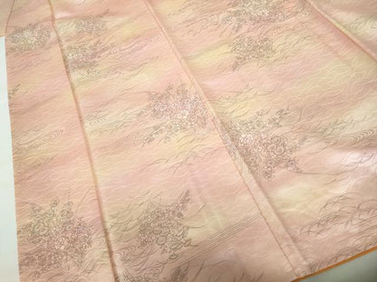 平和屋着物■上質な小紋 草花文 暈し染め 正絹 逸品 DABE0828qa