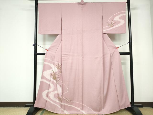 平和屋着物■訪問着　絞り　刺繍　道長草葉文　金彩　正絹　逸品　DABE0845qa