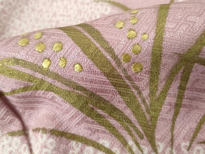 平和屋着物■訪問着　絞り　刺繍　道長草葉文　金彩　正絹　逸品　DABE0845qa