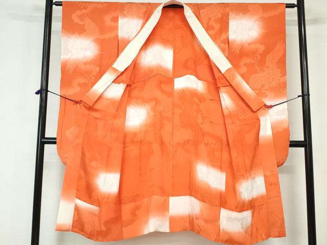平和屋着物■長襦袢　無双仕立て　飛鶴雲取り文　暈し染め　三越扱い　正絹　逸品　DABE0854qa