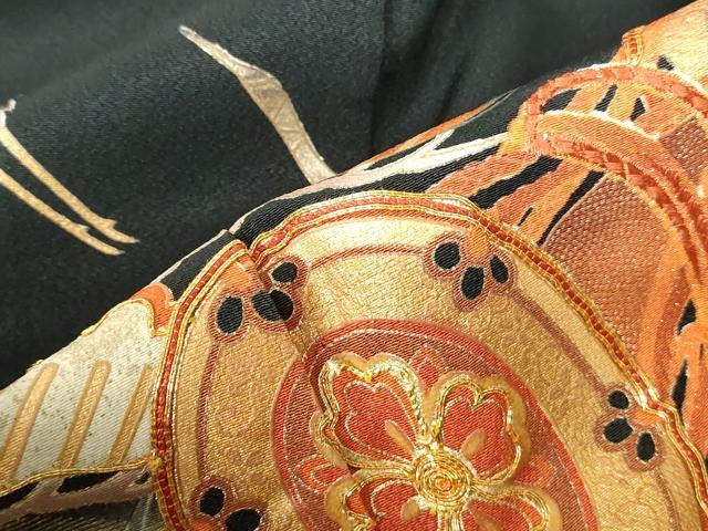 平和屋着物■豪華黒留袖　作家物　駒刺繍　飛鶴花鼓　暈し染め　金彩　正絹　逸品　DABE0855qa