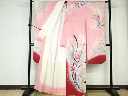 平和屋着物■豪華振袖　孔雀花文　金彩　正絹　逸品　DABE0859qa
