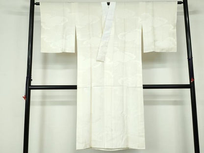 平和屋着物■長襦袢　袷　重ね雲地紋　正絹　逸品　DABE0867qa