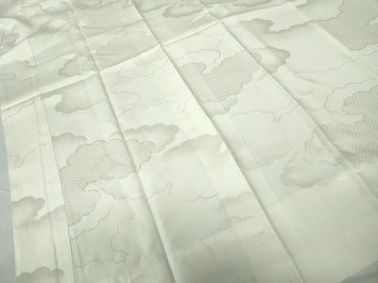 平和屋着物■長襦袢　袷　重ね雲地紋　正絹　逸品　DABE0867qa