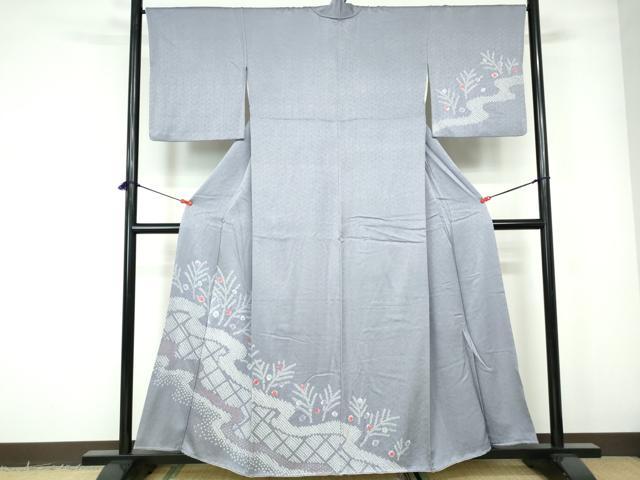 平和屋着物■訪問着　絞り　刺繍　道長鹿の子文　正絹　逸品　DABE0868qa