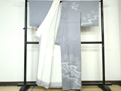 平和屋着物■訪問着　絞り　刺繍　道長鹿の子文　正絹　逸品　DABE0868qa