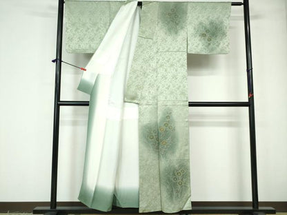 平和屋着物■訪問着　草花文　暈し染め　正絹　逸品　DABE0871qa