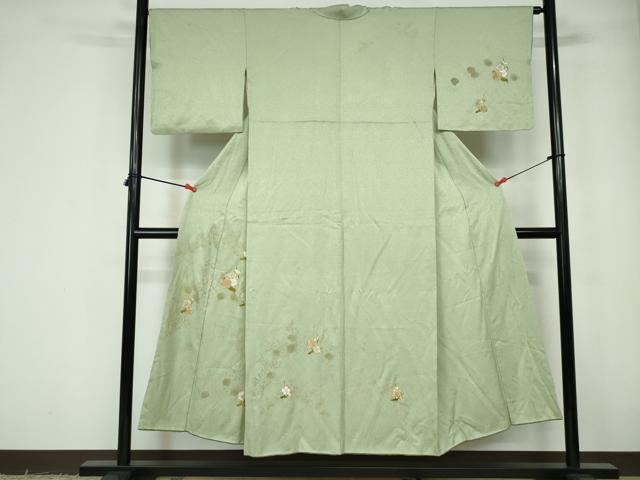 平和屋着物■訪問着　駒刺繍　枝梅文　金彩　正絹　逸品　DABE0872qa