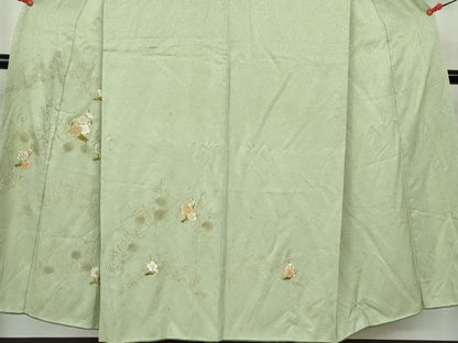 平和屋着物■訪問着　駒刺繍　枝梅文　金彩　正絹　逸品　DABE0872qa