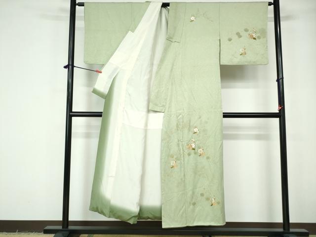 平和屋着物■訪問着　駒刺繍　枝梅文　金彩　正絹　逸品　DABE0872qa
