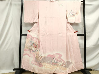 平和屋着物■訪問着 道長草花文 暈し染め 金彩 正絹 逸品 DABE0888qa