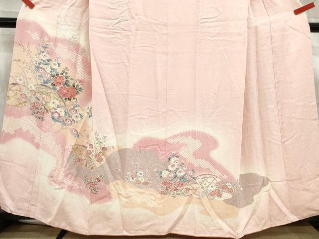 平和屋着物■訪問着 道長草花文 暈し染め 金彩 正絹 逸品 DABE0888qa