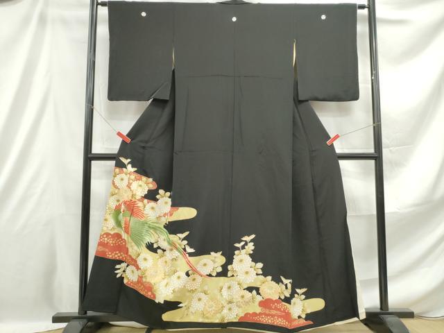 平和屋着物■豪華黒留袖 花鳥文 金彩 正絹 逸品 DABE0891qa