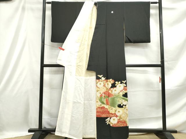 平和屋着物■豪華黒留袖 花鳥文 金彩 正絹 逸品 DABE0891qa