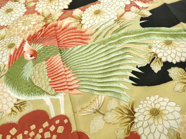 平和屋着物■豪華黒留袖 花鳥文 金彩 正絹 逸品 DABE0891qa