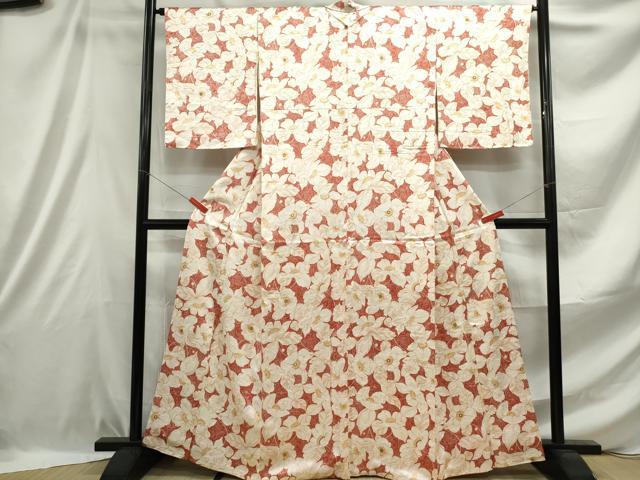 平和屋着物■上質な小紋 枝花文 ペイズリー柄 正絹 逸品 DABE0896qa