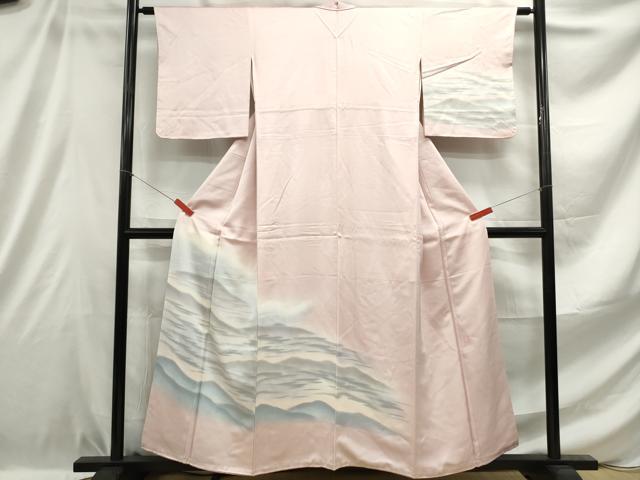 平和屋着物■訪問着　作家物　霞重ね山文　暈し染め　正絹　逸品　DABE0897qa