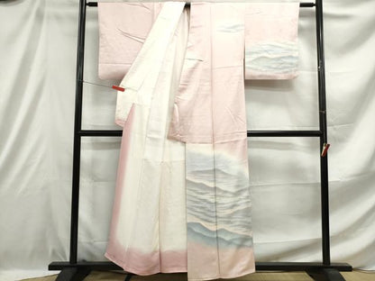 平和屋着物■訪問着　作家物　霞重ね山文　暈し染め　正絹　逸品　DABE0897qa