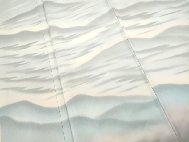 平和屋着物■訪問着　作家物　霞重ね山文　暈し染め　正絹　逸品　DABE0897qa