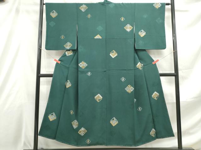 平和屋着物■上質な小紋 花菱文 金銀糸 正絹 逸品 DABE0899qa