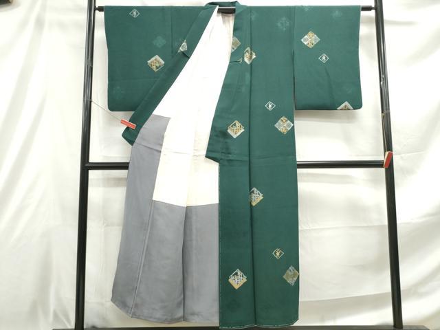 平和屋着物■上質な小紋 花菱文 金銀糸 正絹 逸品 DABE0899qa