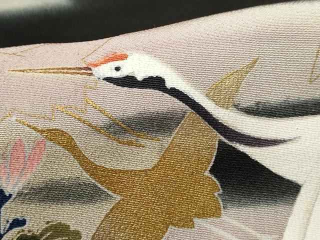 平和屋着物■豪華黒留袖 作家物 地紙飛鶴花文 暈し染め 金彩 正絹 逸品 DABE0900qa