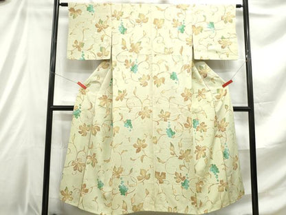 平和屋着物■上質な小紋 蔦の葉葡萄文 正絹 逸品 DABE0904qa