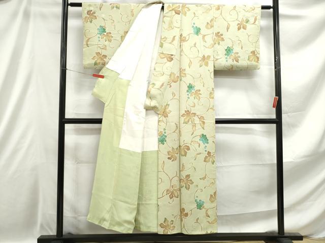 平和屋着物■上質な小紋 蔦の葉葡萄文 正絹 逸品 DABE0904qa