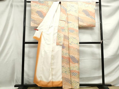 平和屋着物■上質な小紋 切嵌花丸文 正絹 逸品 DABE0905qa