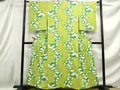 平和屋着物■上質な小紋 葉尽くし文 暈し染め 正絹 逸品 DABE0909qa