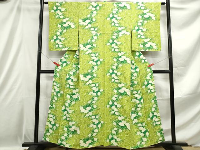 平和屋着物■上質な小紋 葉尽くし文 暈し染め 正絹 逸品 DABE0909qa