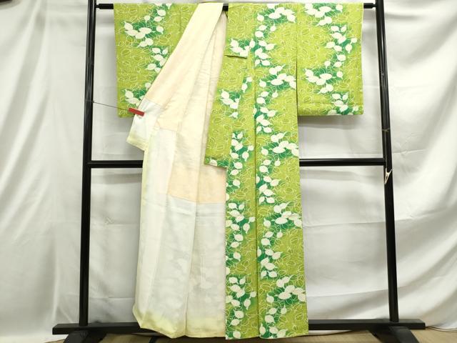 平和屋着物■上質な小紋 葉尽くし文 暈し染め 正絹 逸品 DABE0909qa
