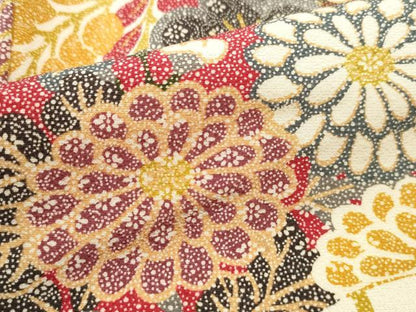 平和屋着物■上質な小紋 扇面花文 正絹 逸品 DABE0911qa