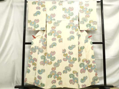 平和屋着物■上質な小紋 孔雀文 正絹 逸品 DABE0916qa