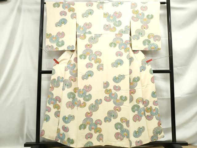 平和屋着物■上質な小紋 孔雀文 正絹 逸品 DABE0916qa