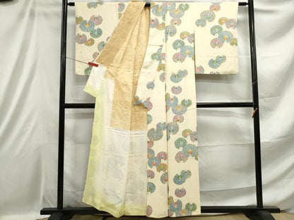 平和屋着物■上質な小紋 孔雀文 正絹 逸品 DABE0916qa