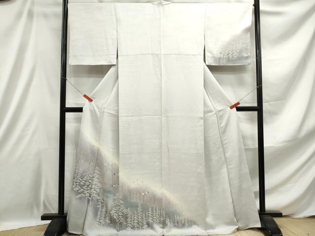 平和屋着物■訪問着 飛鳥風景樹林文 暈し染め 三越扱い 正絹 逸品 DABE0917qa