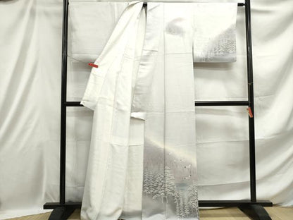 平和屋着物■訪問着 飛鳥風景樹林文 暈し染め 三越扱い 正絹 逸品 DABE0917qa