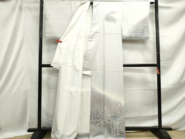 平和屋着物■訪問着 飛鳥風景樹林文 暈し染め 三越扱い 正絹 逸品 DABE0917qa