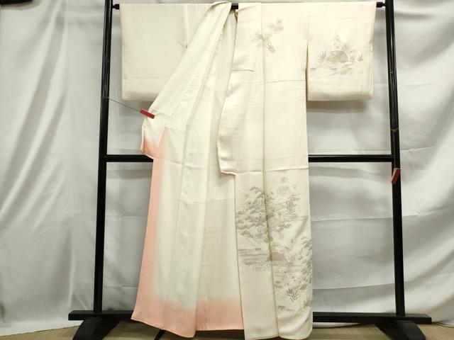 平和屋着物■訪問着 風景文 松竹梅 金彩 正絹 逸品 DABE0918qa