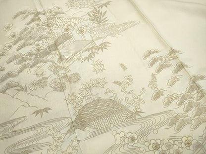 平和屋着物■訪問着 風景文 松竹梅 金彩 正絹 逸品 DABE0918qa