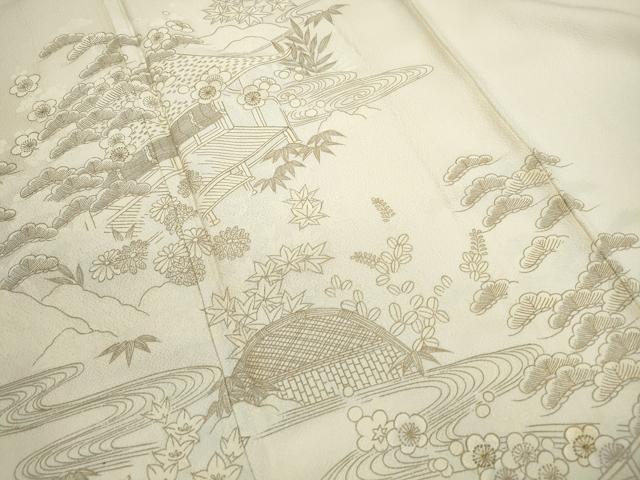平和屋着物■訪問着 風景文 松竹梅 金彩 正絹 逸品 DABE0918qa