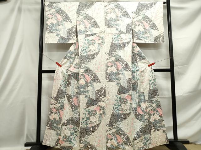 平和屋着物■上質な小紋 椿花文 金彩 正絹 逸品 DABE0919qa