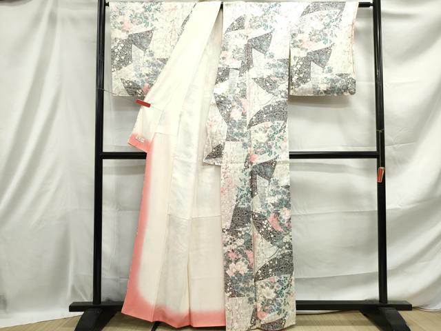 平和屋着物■上質な小紋 椿花文 金彩 正絹 逸品 DABE0919qa