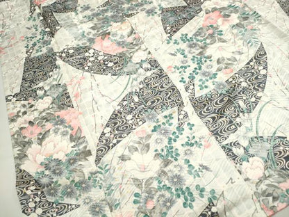 平和屋着物■上質な小紋 椿花文 金彩 正絹 逸品 DABE0919qa