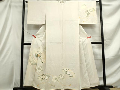 平和屋着物■訪問着 刺繍 扇面花文 金彩 正絹 逸品 DABE0920qa