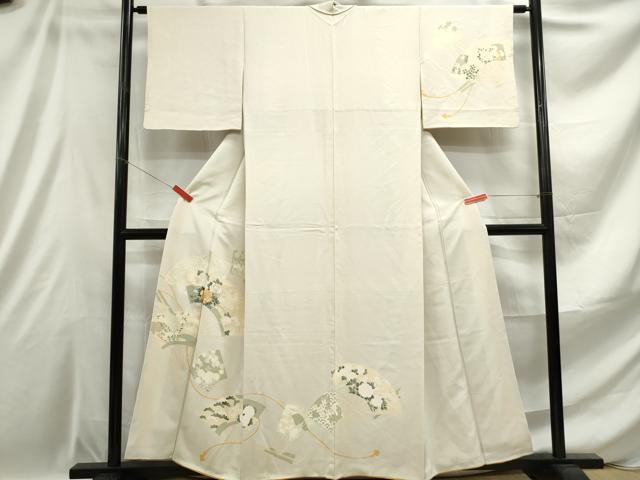 平和屋着物■訪問着 刺繍 扇面花文 金彩 正絹 逸品 DABE0920qa