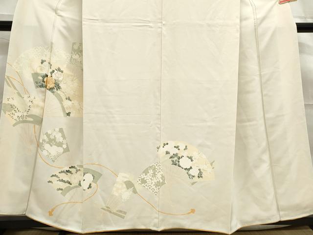平和屋着物■訪問着 刺繍 扇面花文 金彩 正絹 逸品 DABE0920qa