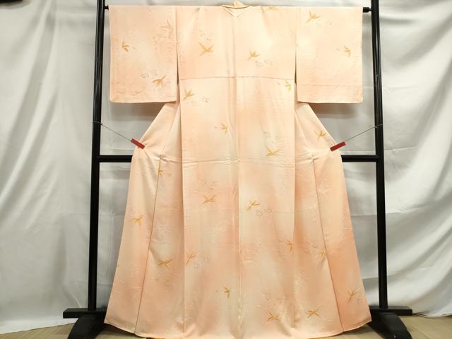 平和屋着物■上質な小紋 草花文 地紋起こし 暈し染め 正絹 逸品 DABE0922qa